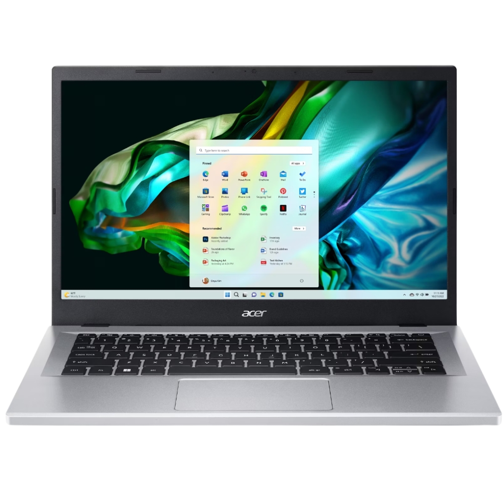 Notebook Acer Aspire 3 A314-36P-3772 14" Intel Core i3-N305 8/128GB W11H - Pure Silver